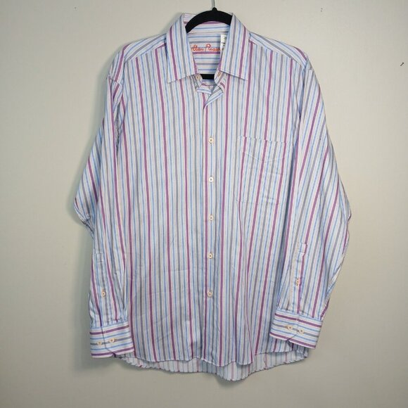 ALAN FLUSSER STRIPPED LONG SLEEVE BUTTON DOWN MENS SHIRT SIZE MED NWT - Picture 1 of 5